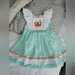 New! Smocked Sweets Pumpkin Boutique Not Smocked Dress Size 12 Mo